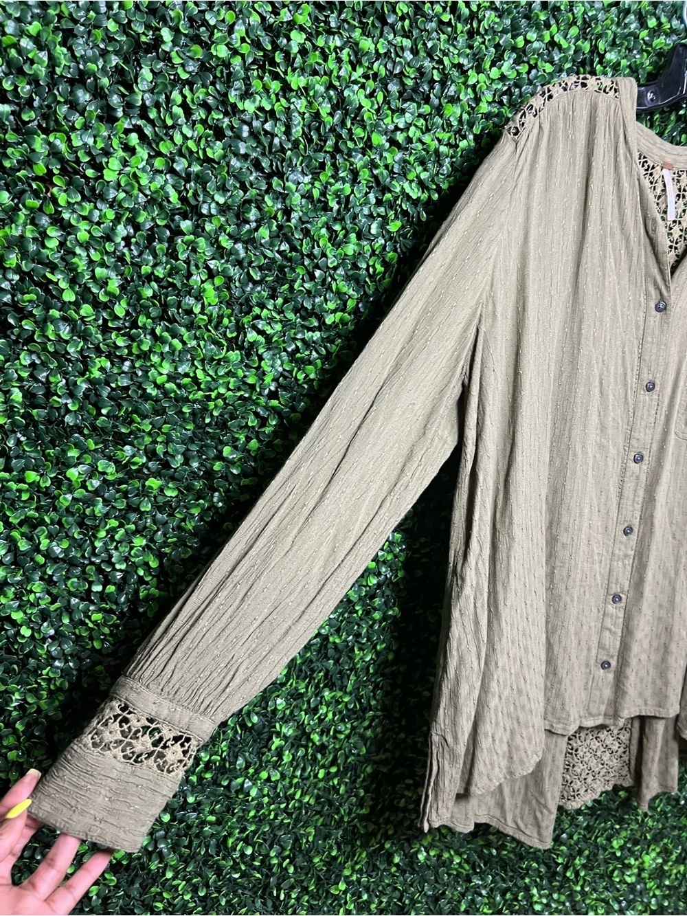 FREE PEOPLE | The Best Crochet Button Down Blouse - Picture 7 of 9